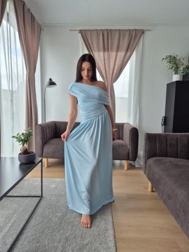 Customer photo review of Ingrid One Shoulder Maxi Dress