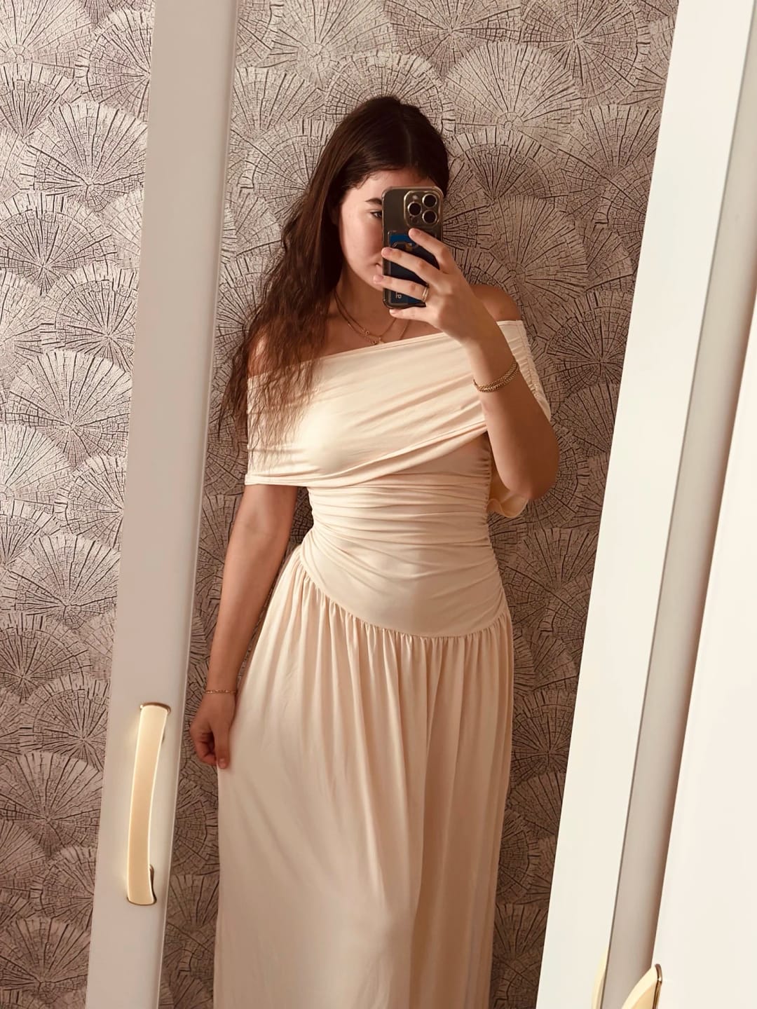 Customer photo review of Ingrid One Shoulder Maxi Dress