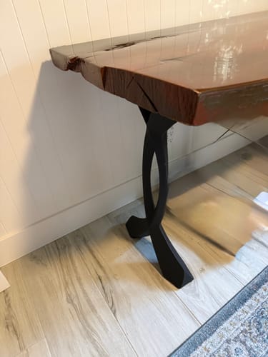 Customer photo review of 418 Curva 28" H Dining Table Curved Legs