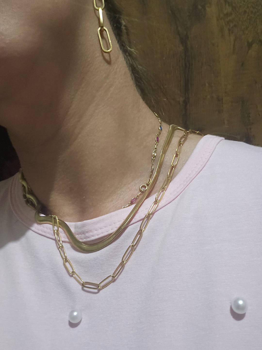 Customer photo review of Mix Colar Antonela Banhado em Ouro 18k