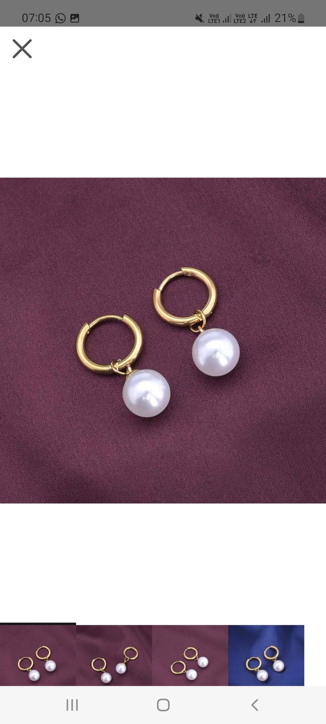 Customer photo review of Pearl Orbit Earrings