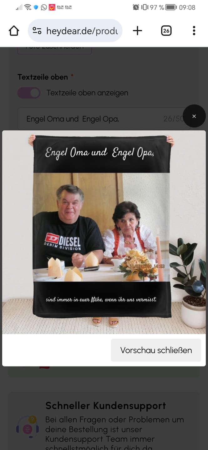 Customer photo review of Dein Foto - Personalisierte Decke