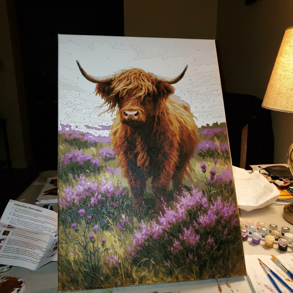 Customer photo review of Highland Cow in Mist