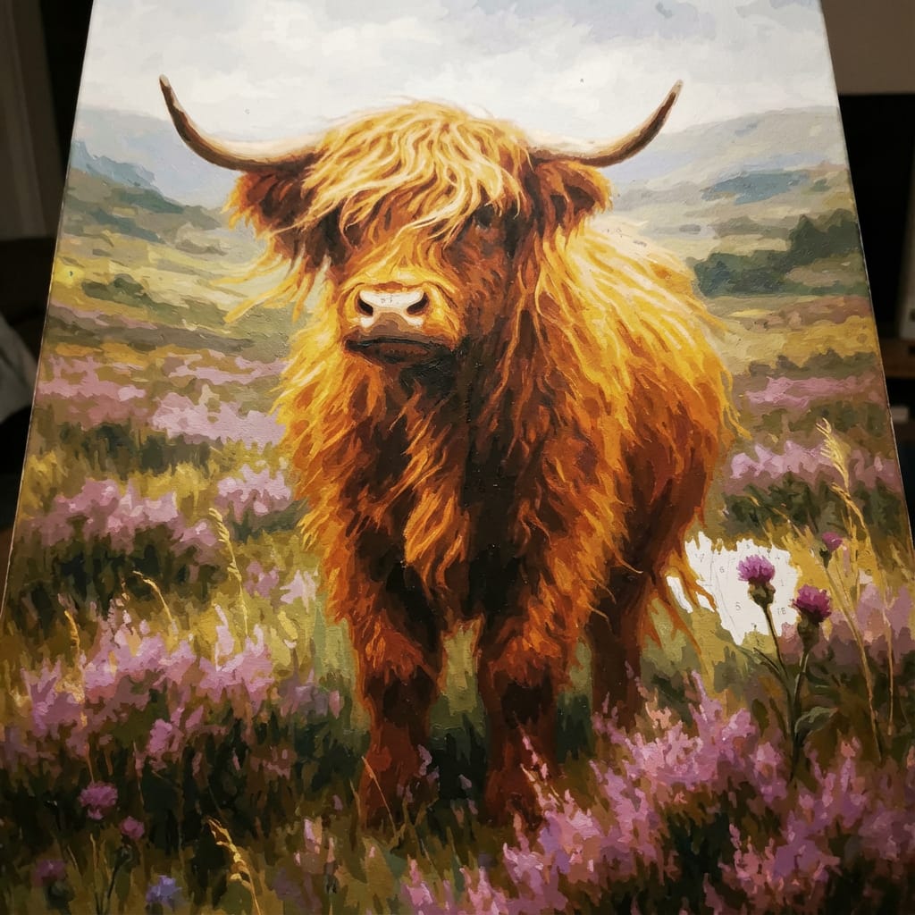 Customer photo review of Highland Cow in Mist