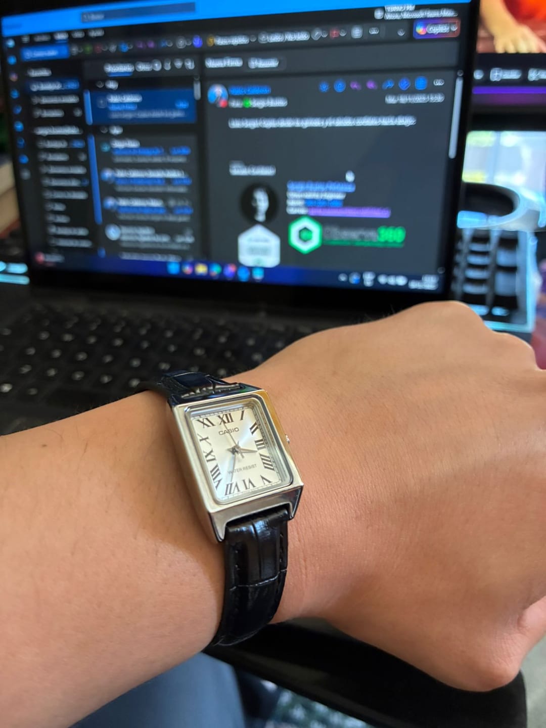 Customer photo review of Reloj Casio Tank Análogo LTP-V007L-7B1UDF Cuero Dial Plateado