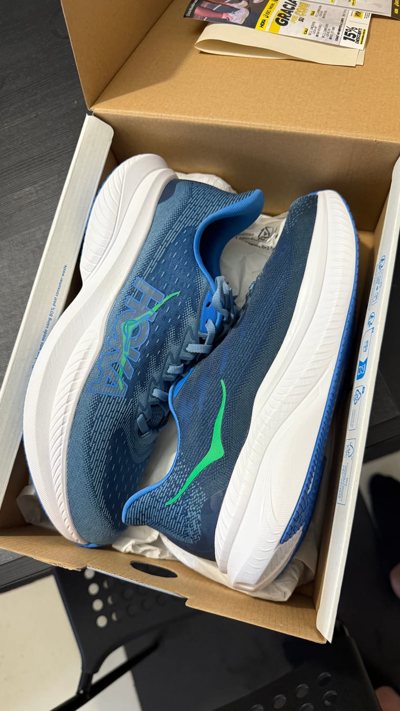 Customer photo review of Hoka Mach 6 Hombre Downpour Thunder Cloud