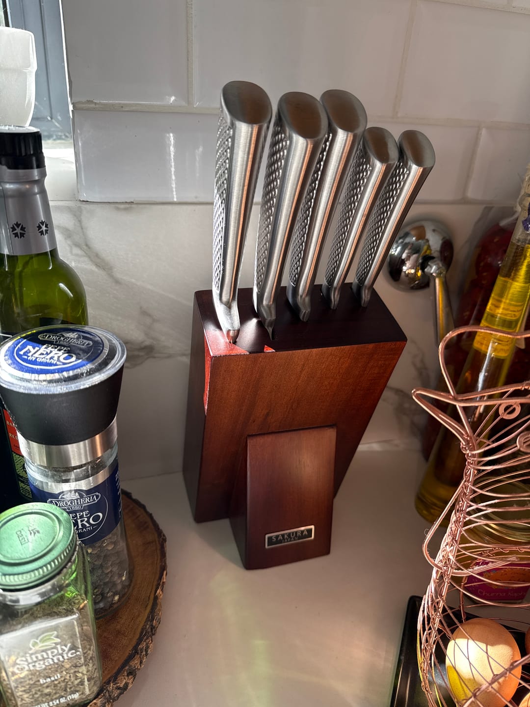 Customer photo review of Taco De Cuchillos Profesional Sakura Straff Junior De Madera Acacia - 6 Piezas