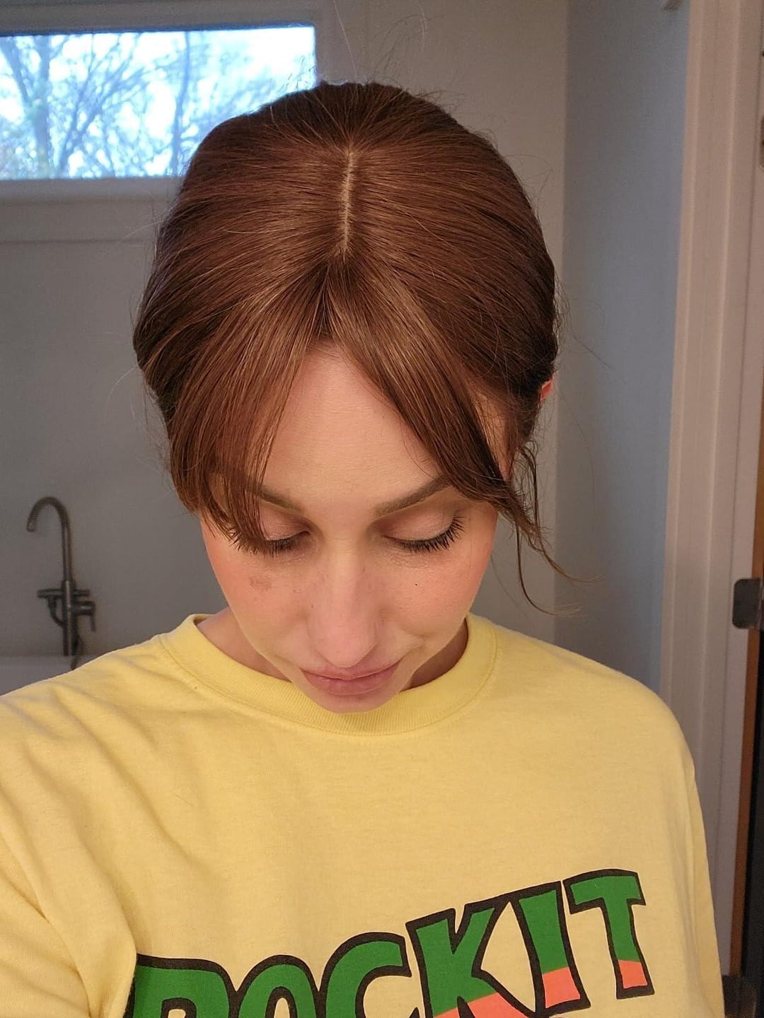 Customer photo review of Susan ︳Human Hair Topper With Bang For Women, 6-20", 10*12cm Base All Shades