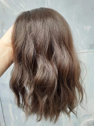 Customer photo review of Susan ︳Wavy Human Hair Topper For Thinning Crown 10*12cm Silk Base All Shades
