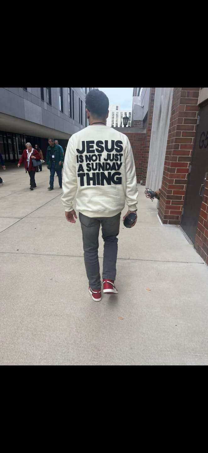 Customer photo review of Jesus Is Not Just A Sunday Thing Crew