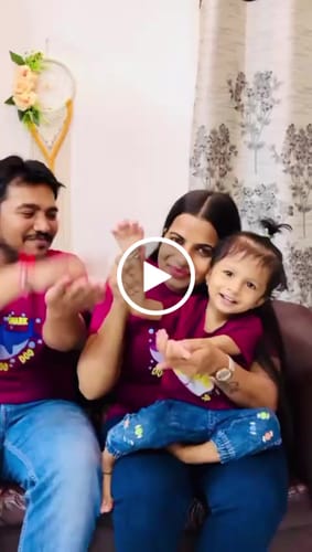 Customer video review of Baby Shark Theme Matching Family T-Shirts Set of 3, 4, 5 for Mom, Dad, Son & Daughter