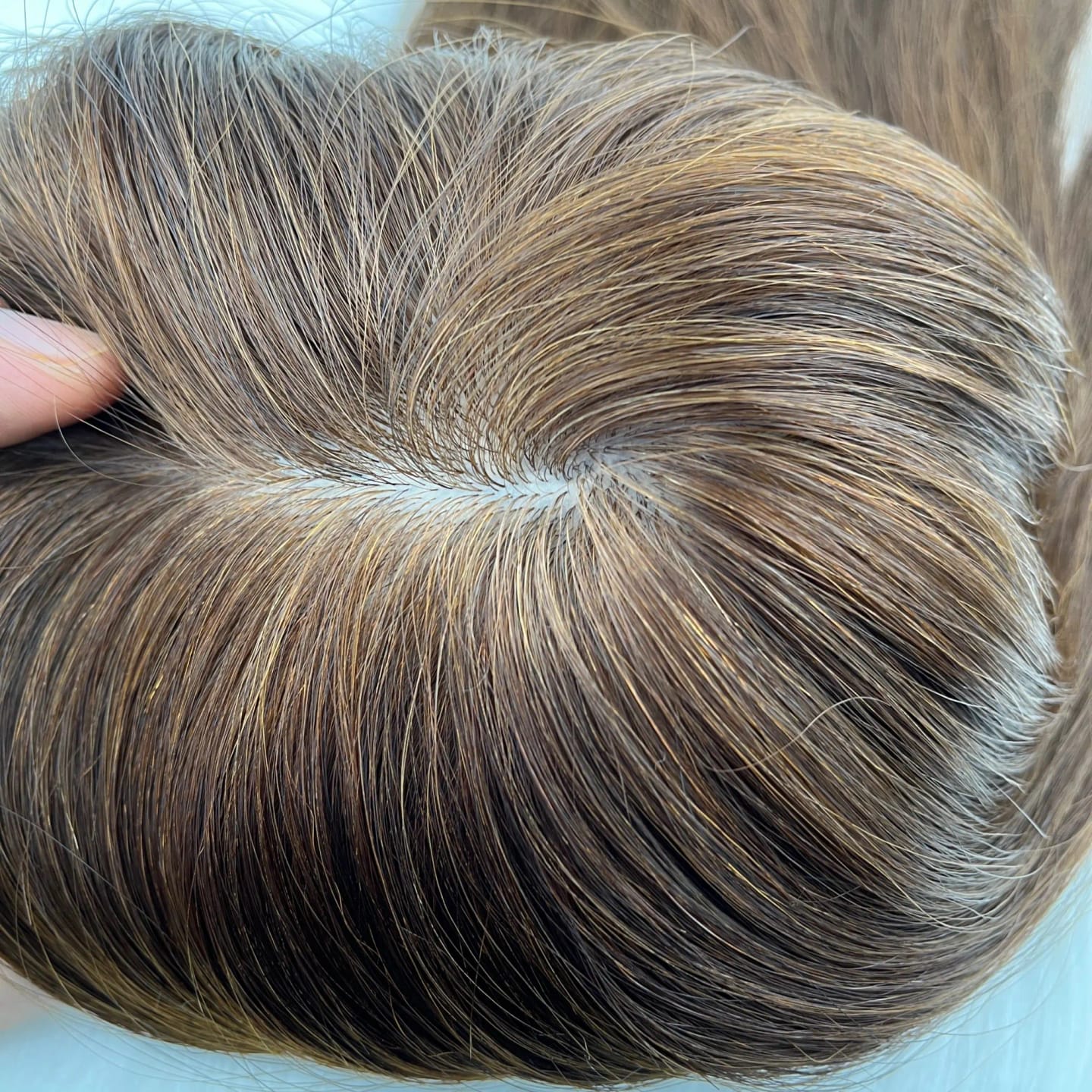 Customer photo review of Human Hair Topper 15*16cm Base All Shades