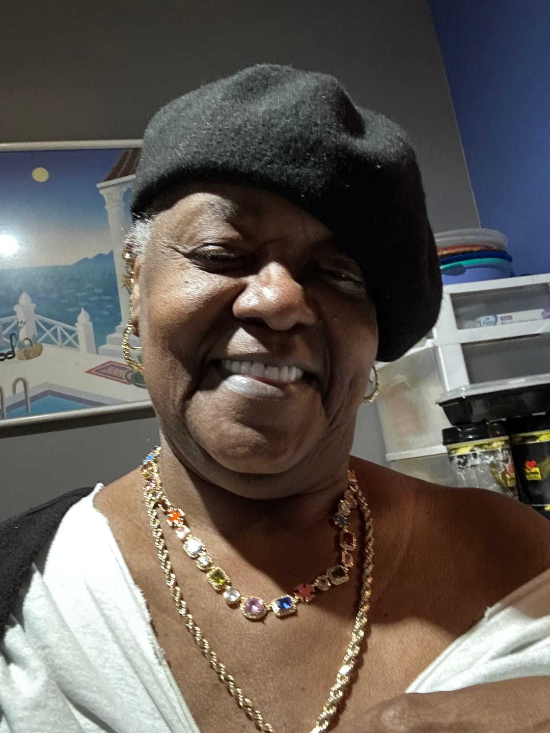 Customer photo review of Solstice Gemstone Necklace Gold