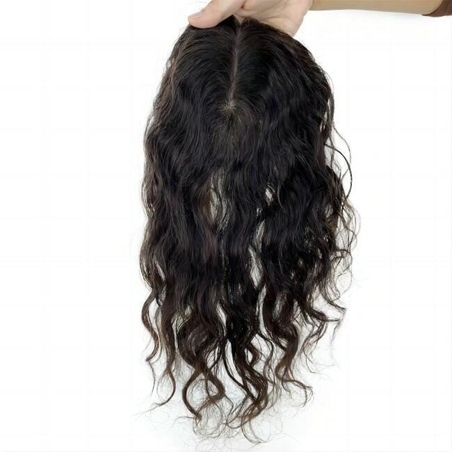 Customer photo review of Susan ︳Wavy Human Hair Topper For Thinning Crown 10*12cm Silk Base All Shades