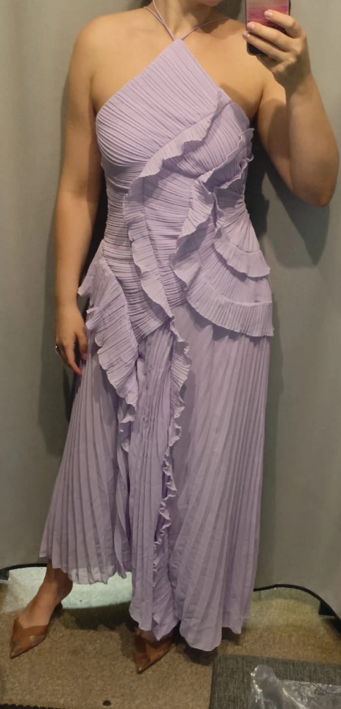 Customer photo review of Ruffa Halter Strap Ruffled Tule Dress
