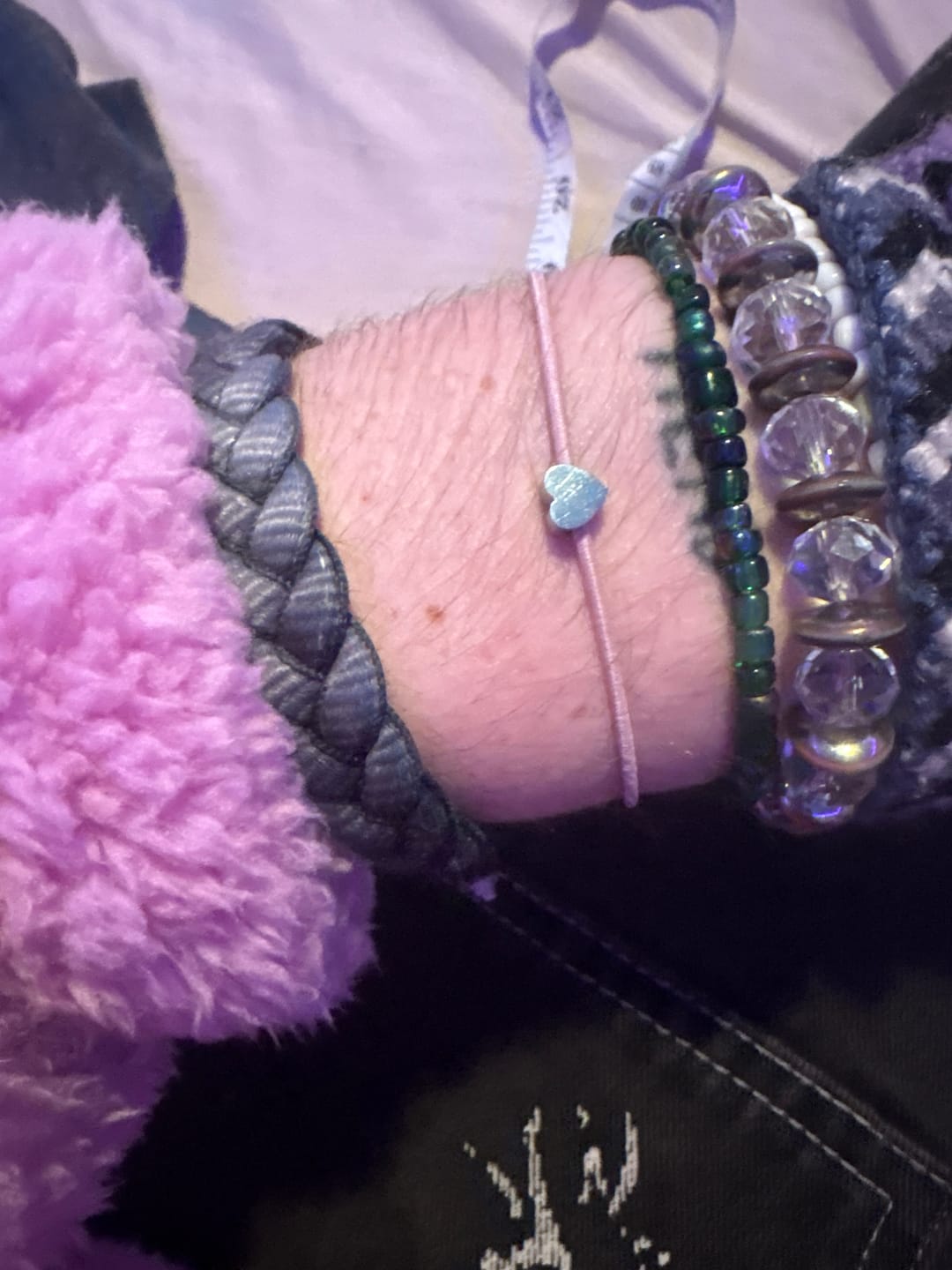 Customer photo review of Elastic Threaded Cord 1mm 10" Bracelet