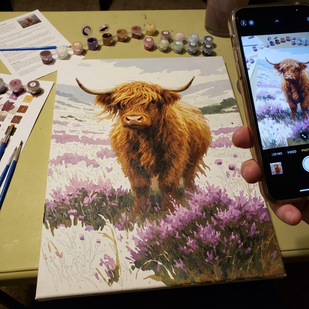 Customer photo review of Highland Cow in Mist