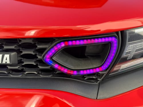 Customer photo review of Dodge Charger Diffused Snorkel LED Accents (Multicolor Flow) 2015-2023