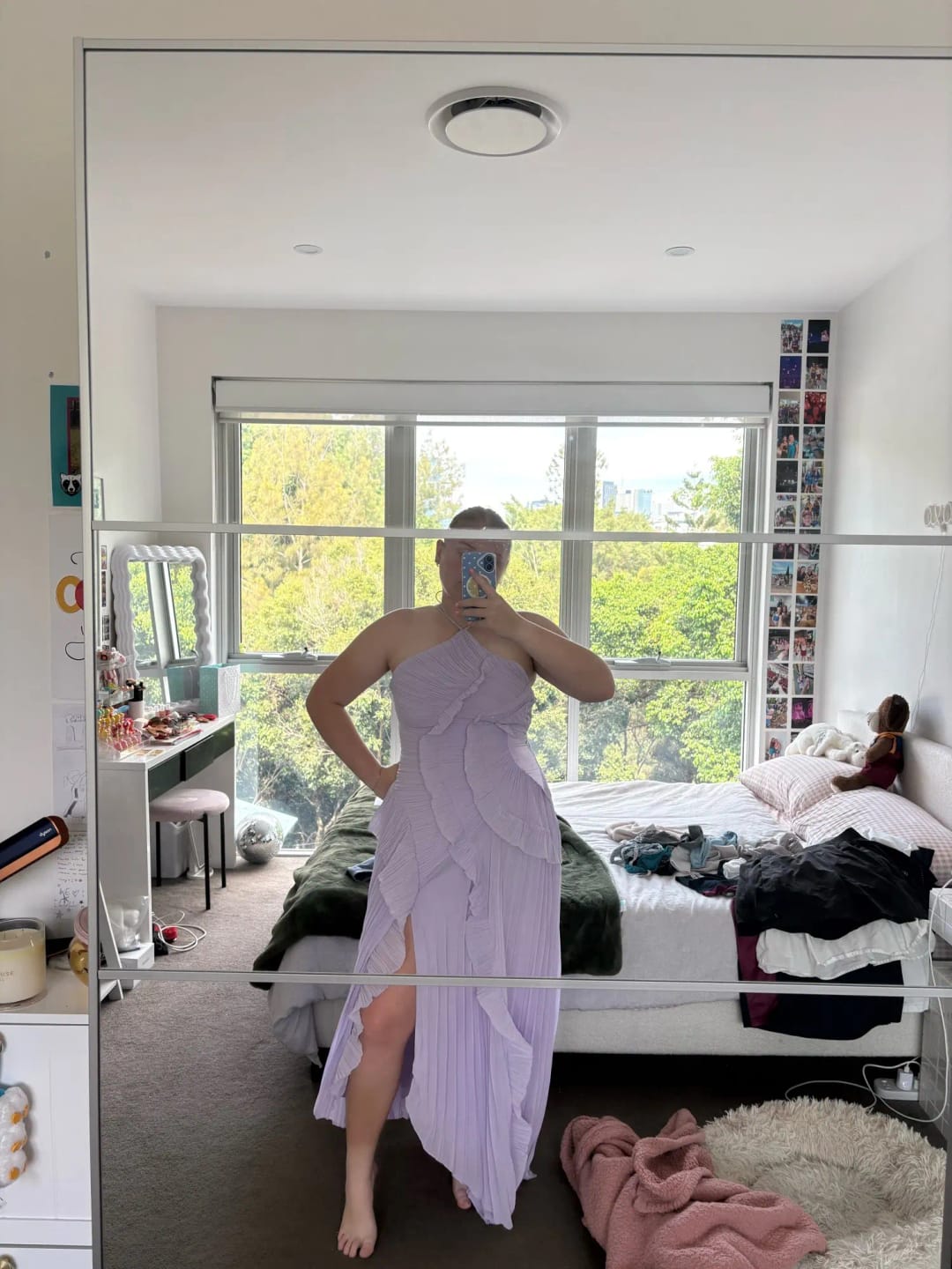 Customer photo review of Ruffa Halter Strap Ruffled Tule Dress