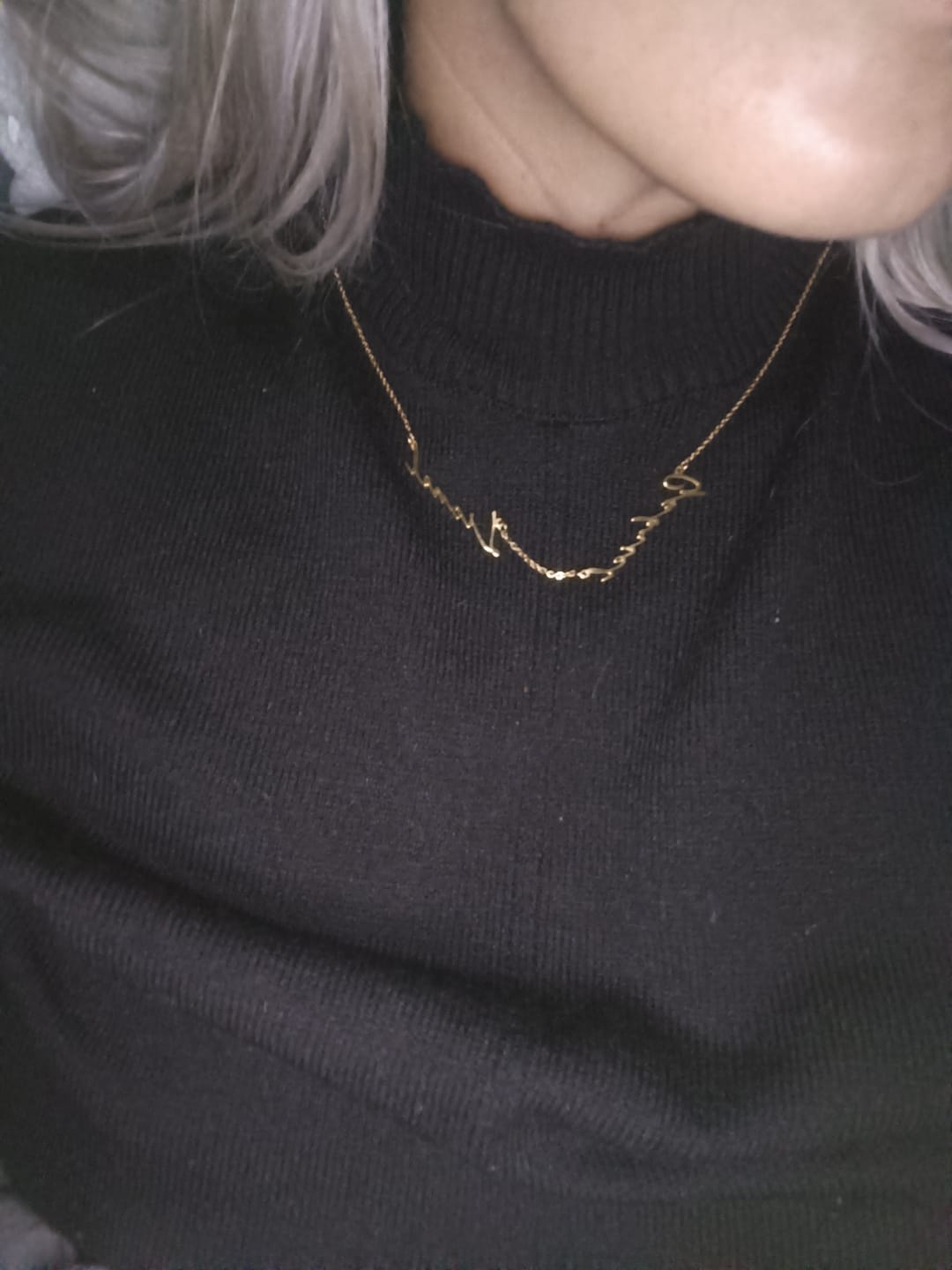 Customer photo review of 2er Signatur Namenskette | 18K vergoldet