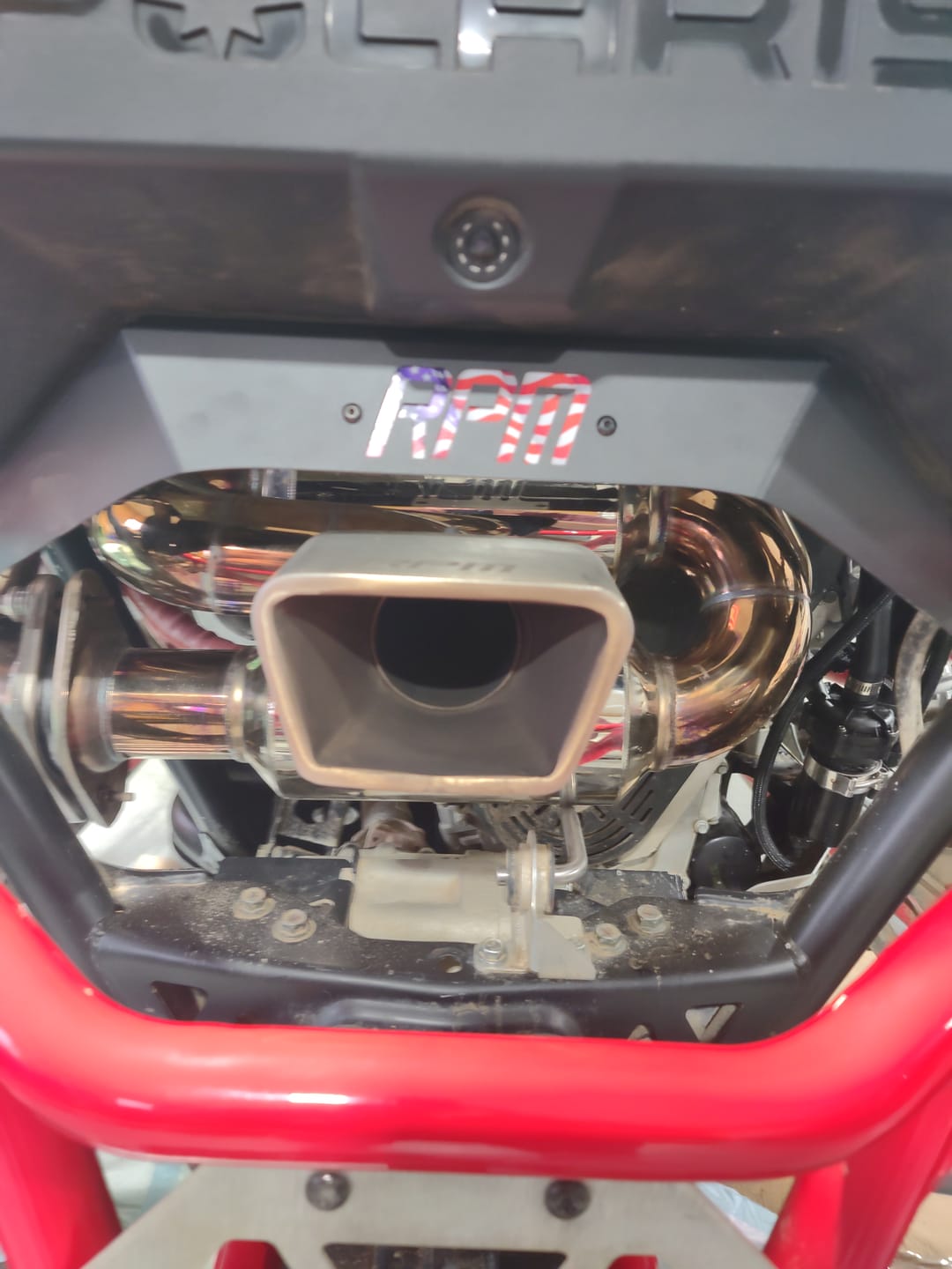 Customer photo review of RPM RZR Pro R Rear Fascia Delete Trim Shield / Muffler Cover