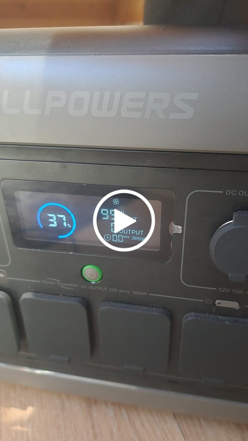 Customer video review of ALLPOWERS R1500 Estación de Energía Portátil 1800W 1152Wh LiFeP04 Batería