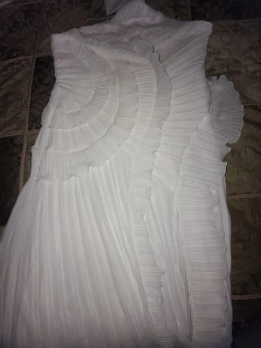 Customer photo review of Ruffa Halter Strap Ruffled Tule Dress