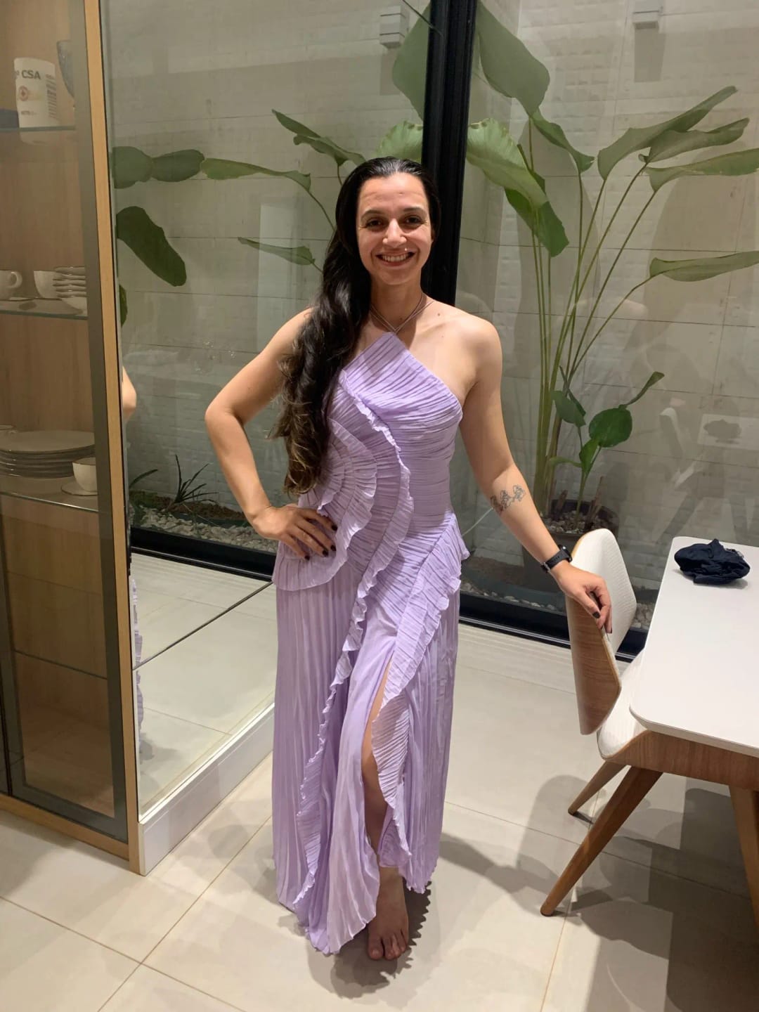 Customer photo review of Ruffa Halter Strap Ruffled Tule Dress