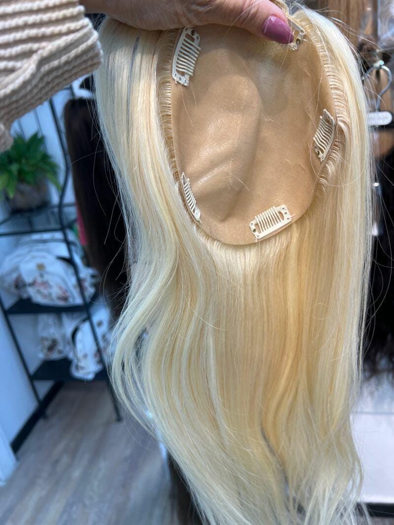 Customer photo review of Human Hair Topper 15*16cm Base All Shades