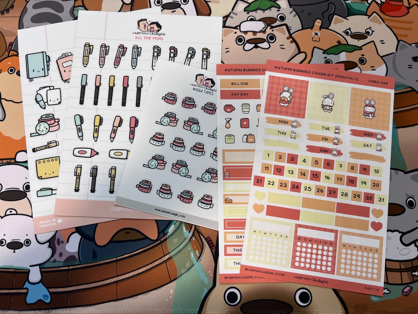 Customer photo review of Autumn Bunnies Hobonichi Cousin Monthly Kit (Set of 2)