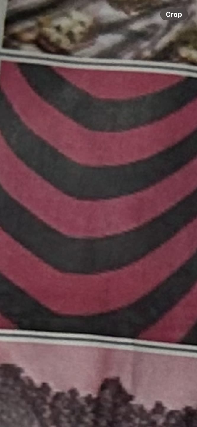 Customer photo review of Burgundy and Black Waves Satin Fabric