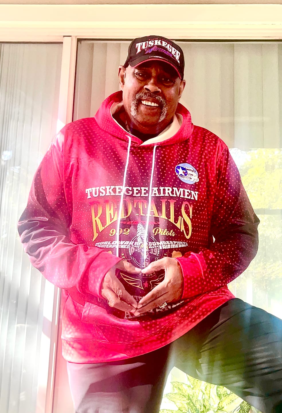 Customer photo review of African American Aviators WWII Hoodie Tuskegee Red Tails Airmen Black LT15