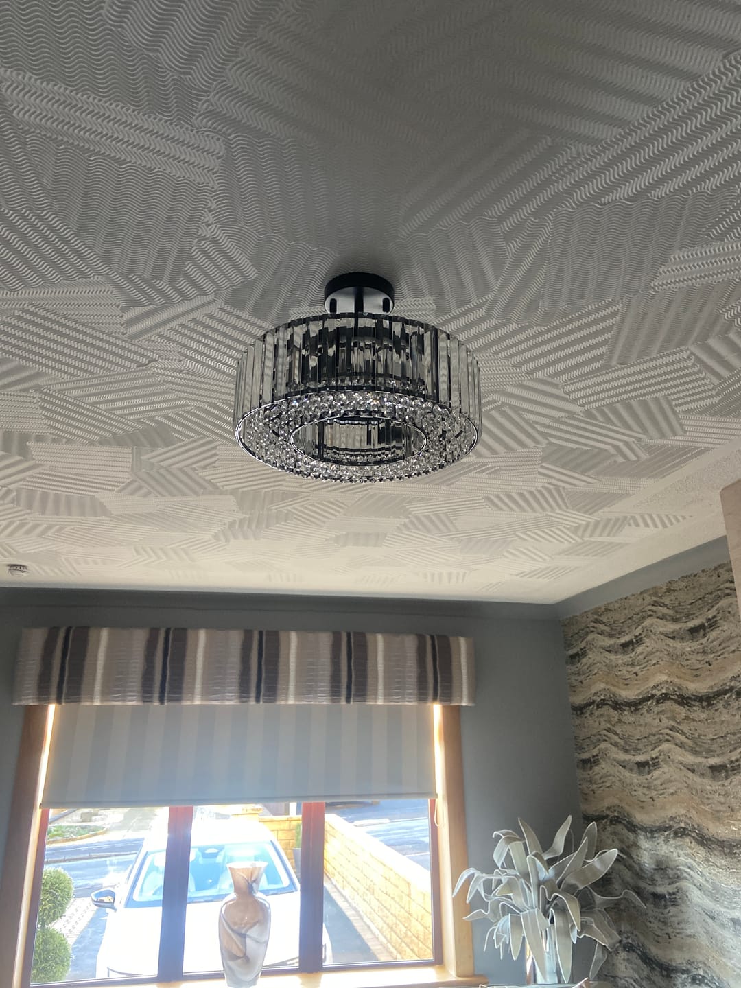 Customer photo review of 4-Light Crystal Drum Semi Flush Mount