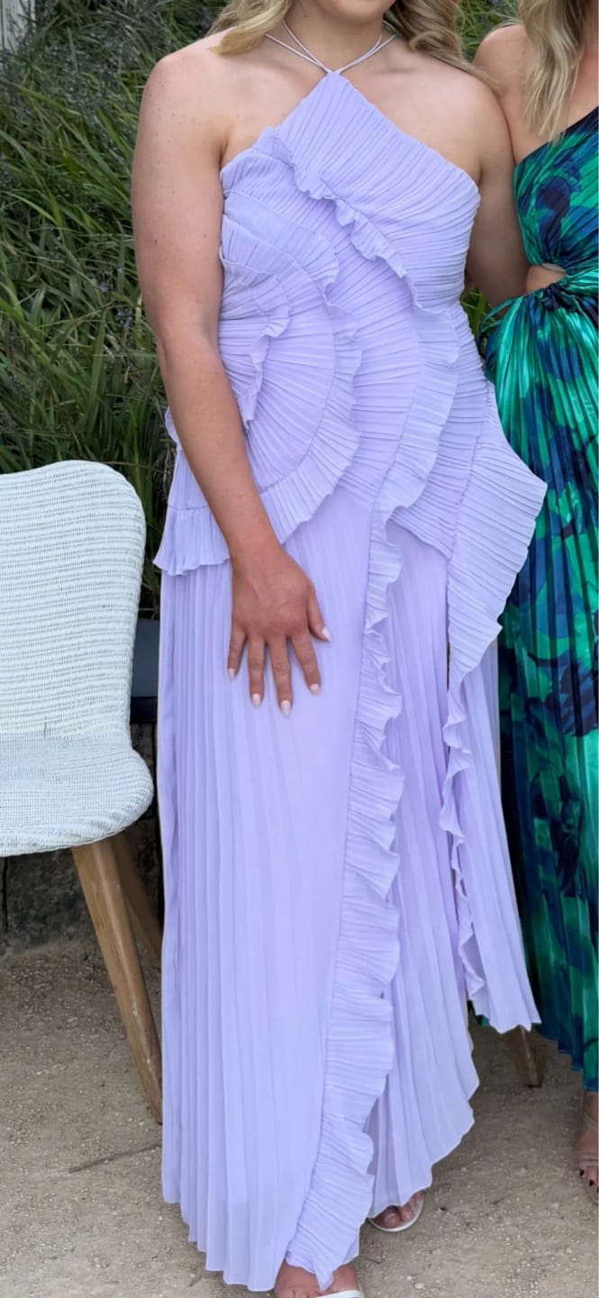 Customer photo review of Ruffa Halter Strap Ruffled Tule Dress