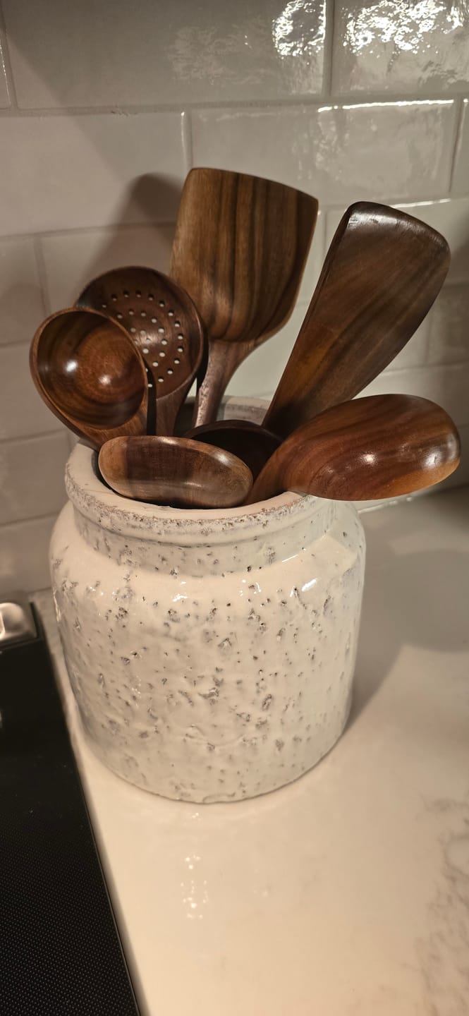 Customer photo review of Teak Wooden Utensil Set