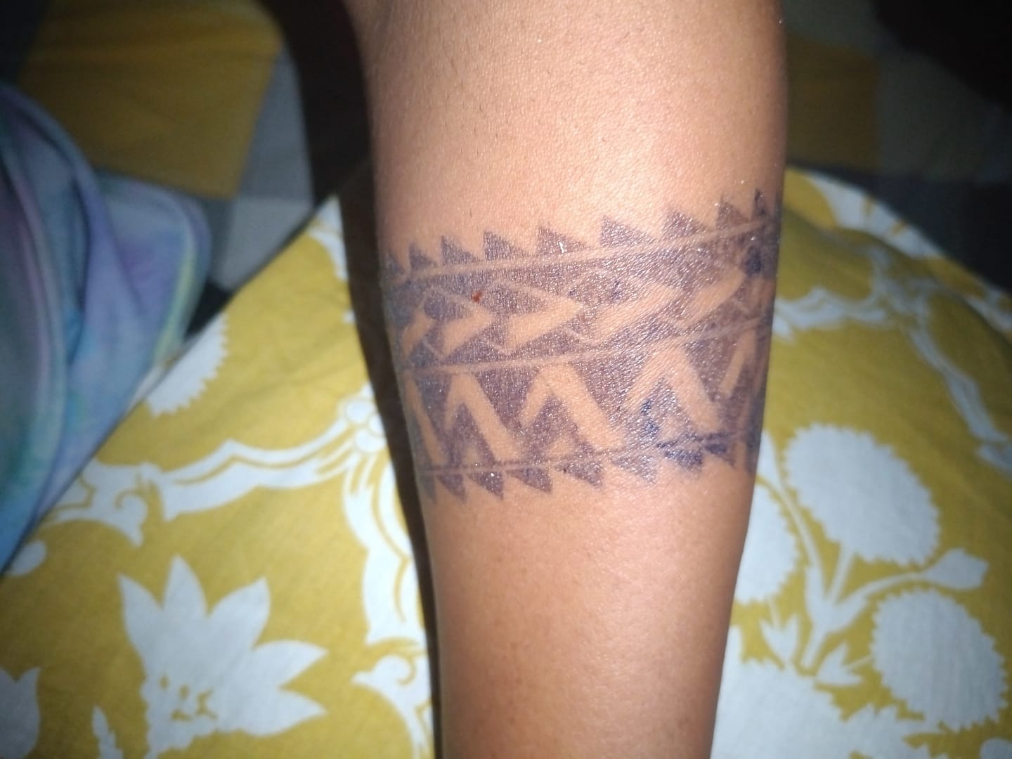 Customer photo review of Tribal Polynesian Armband Semi-Permanent Tattoo
