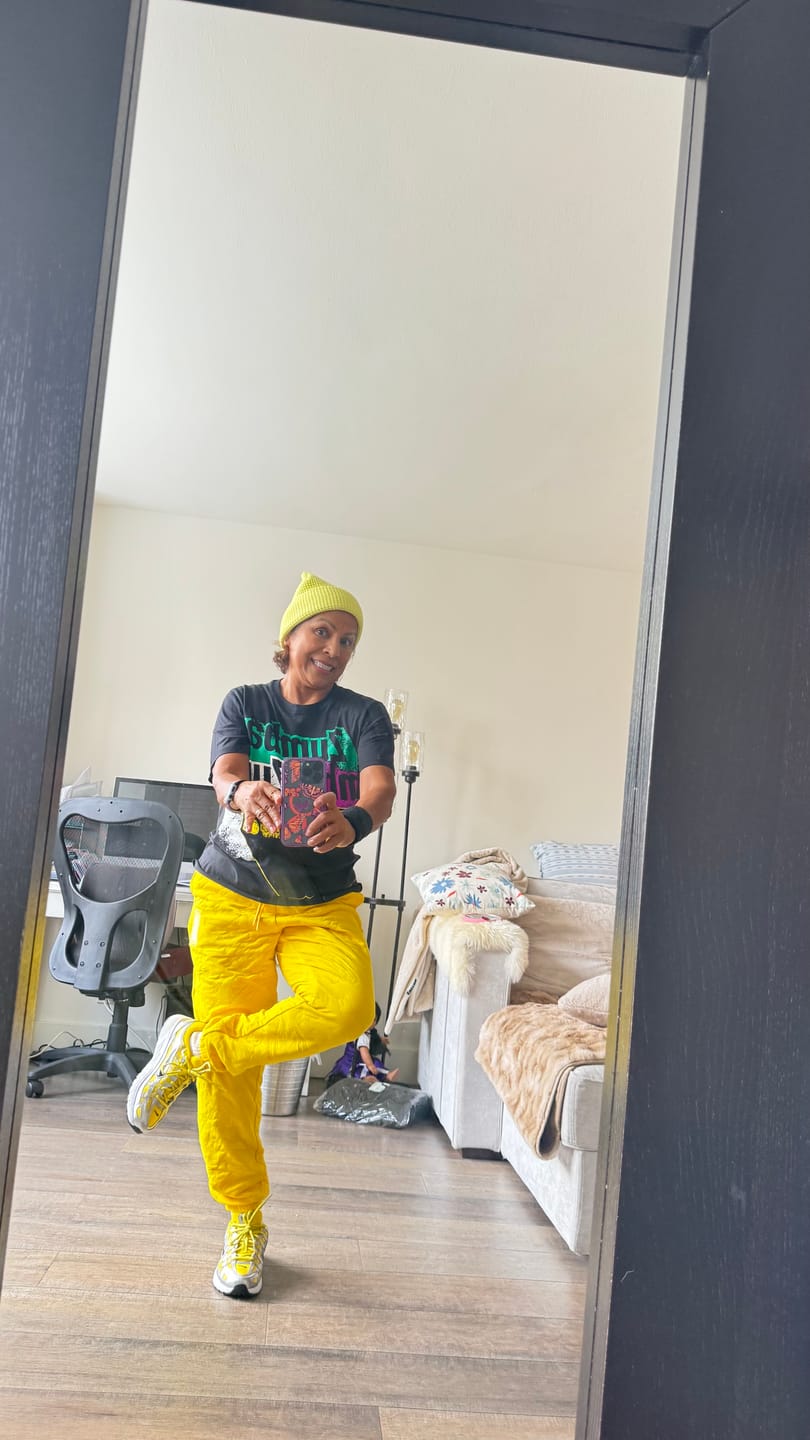 Customer photo review of Apres Zumba Quilted Slouch Sweatpants