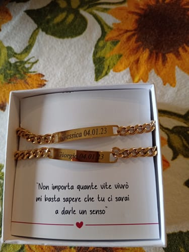 Customer photo review of Bracciali per Coppia Personalizzati con Incisione ✦ Unione Eterna