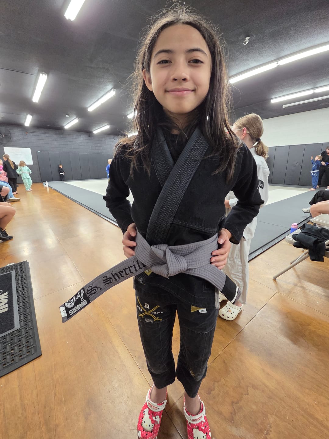 Customer photo review of Custom Name Brazilian Jiu Jitsu BJJ Belt - Kids