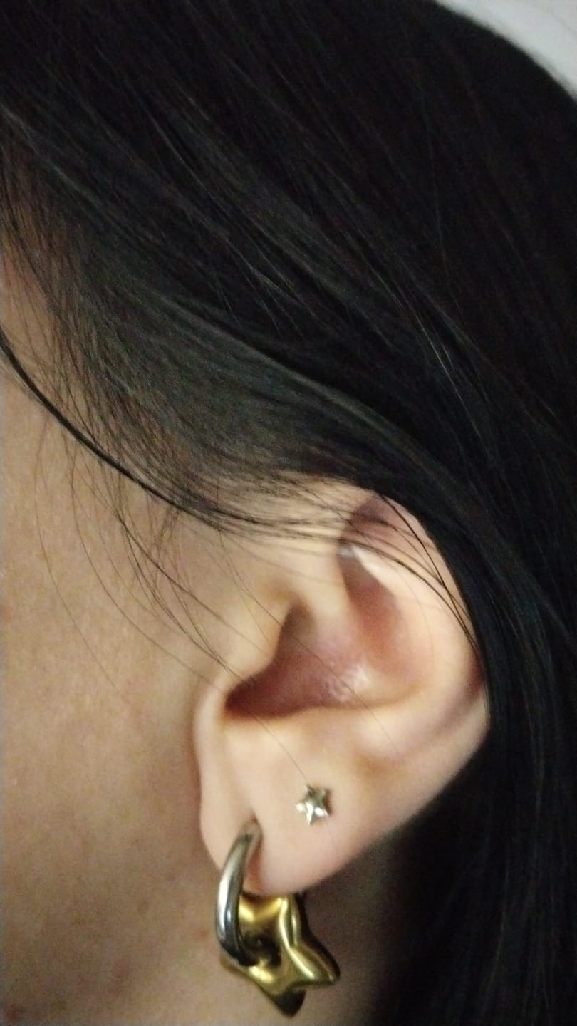 Customer photo review of Aretes Primera Perforacion Titanio