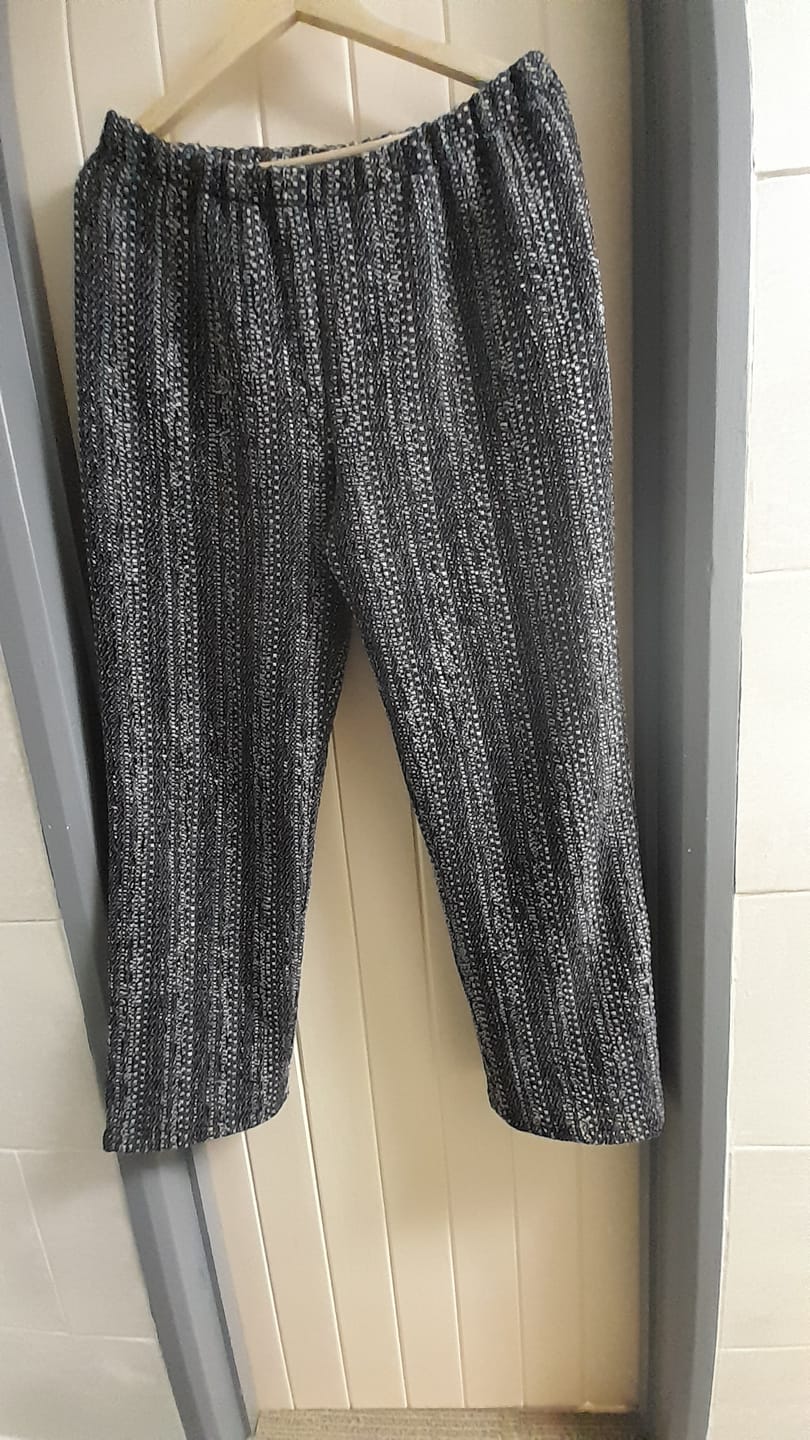 Customer photo review of Blue and Grey Boucle Fabric