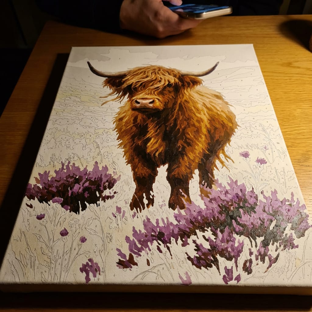 Customer photo review of Highland Cow in Mist
