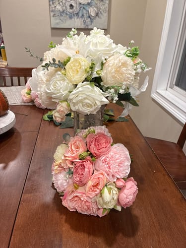Customer photo review of 2025 Upgraded Peony Bush Bouquet Artificial Silk Flowers Arrangement Wholesale