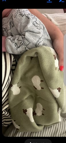 Customer photo review of Sheep Knitted Blanket