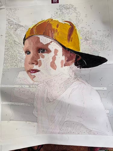 Customer photo review of Custom Portrait Paint By Numbers