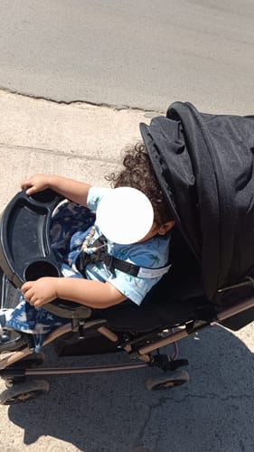 Customer photo review of Coche Cuna Paseo Balancin SX Negro Dorado Bebesit