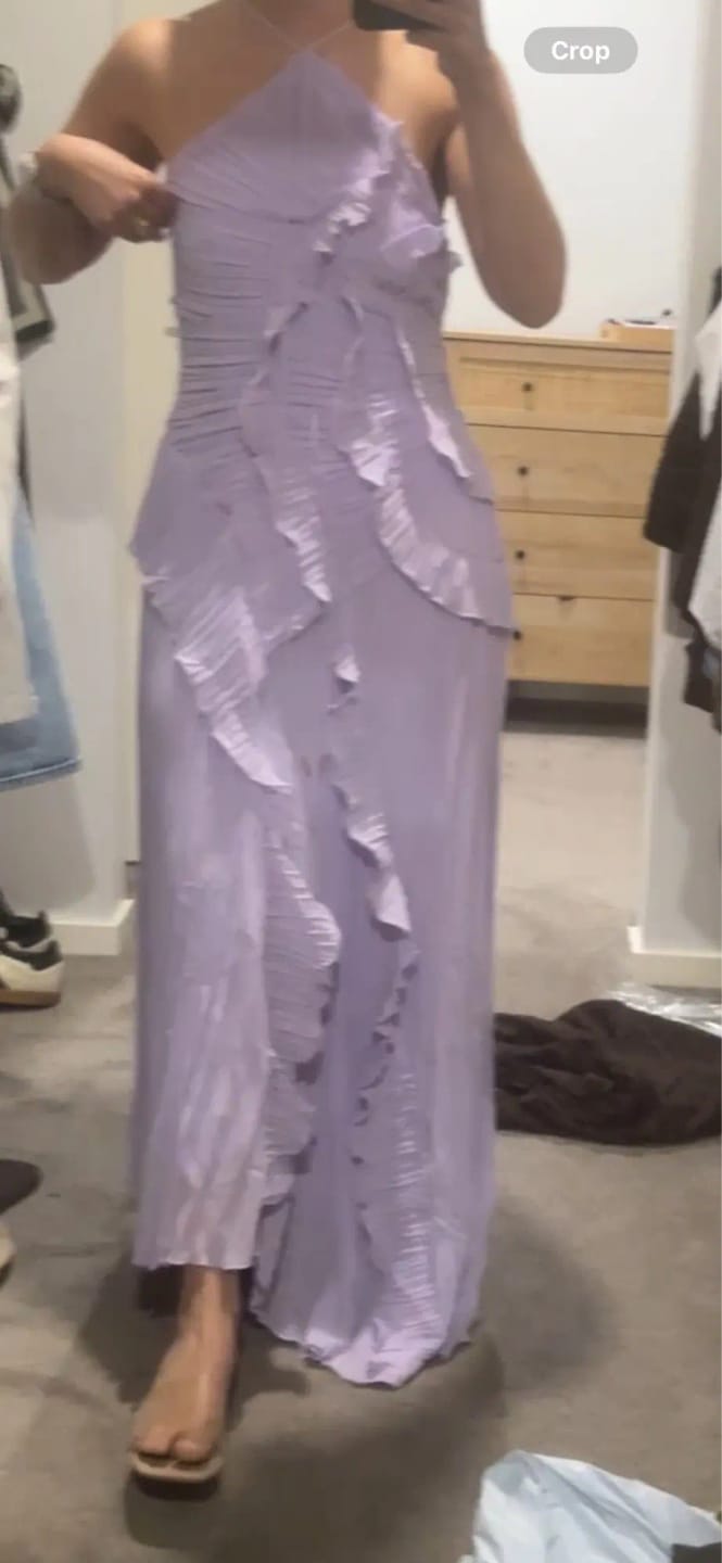 Customer photo review of Ruffa Halter Strap Ruffled Tule Dress