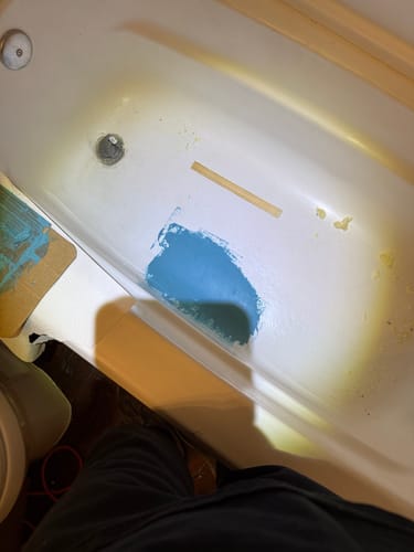Customer photo review of Floor Crack Repair - Tub and Shower Repair Kit