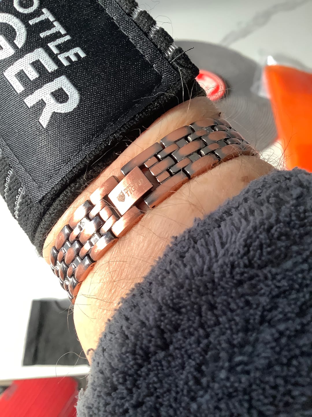 Customer photo review of Riders' Copper Bracelet