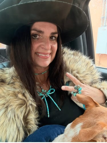 Customer photo review of Handcrafted Sterling Silver & Turquoise Pearl Beaded Bow Tie Necklace 20”